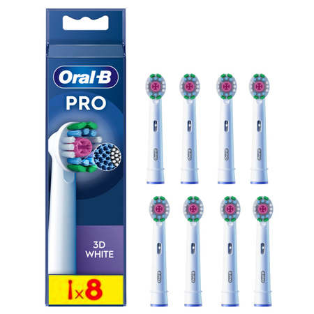 ORAL-B BRAUN KOŃCÓWKI EB18-8 WHITE3D "PRO"