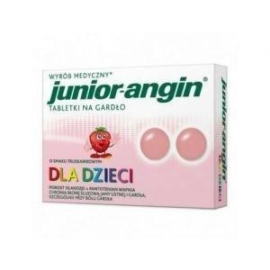 Junior-Angin tabletki na gardło dla dzieci o smaku truskawkowym 36 tabletek
