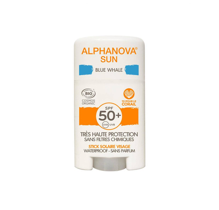 Alphanova Sun, Krem z filtrem w sztyfcie, SPF50+, Blue Whale, 12 g