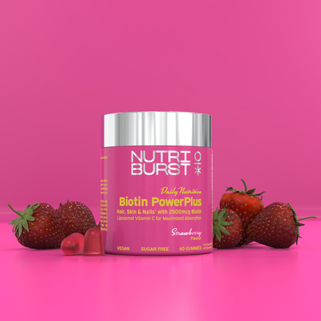 Nutriburst Biotin PowerPlus suplement w żelach wspierający zdrowie włosów, skóry i paznokci 60 szt.