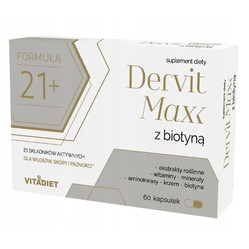 Vitadiet Dervit MAXX Z Biotyną 60 Kaps. Na włosy