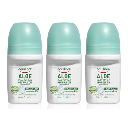 Zestaw: 3x Equilibra Aloesowy Dezodorant w kulce z kwasem hialuronowym 50ml