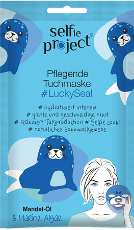 Zestaw 3x Selfie Project, Maska Nawilżająca na Tkaninie #LuckySeal, 15 ml.