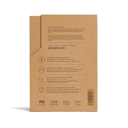 Georganics, Szczoteczka soniczna do zębów, 35 tys. obrotów na minutę