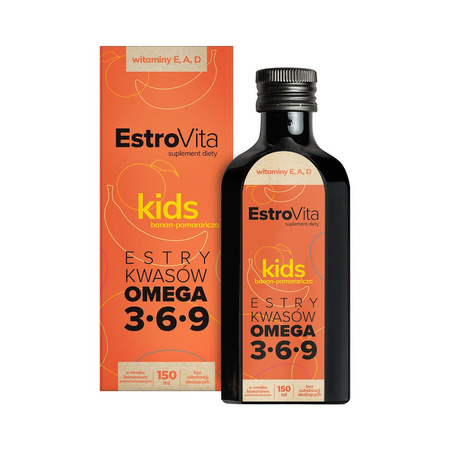 EstroVita Kids Omega 3-6-9 dla dzieci 150 ml smak banan-pomarańcza