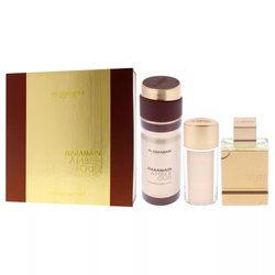 Amber Oud Gold Edition zestaw woda perfumowana spray 75ml + woda perfumowana spray 30ml + dezodorant spray 200ml