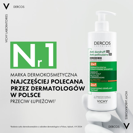 Vichy Dercos szampon przeciwłupieżowy z odżywką 2w1 390ml