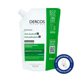 Vichy Dercos szampon przeciwłupieżowy włosy normalne i przetłuszczające się 500 ml (REFILL)