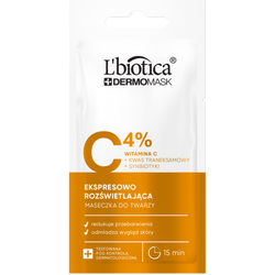 L'biotica Dermomask ekspresowo rozświetlająca maska z witaminą C 8ml