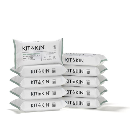 Kit & Kin, Chusteczki nawilżane dla dzieci, 60 szt.