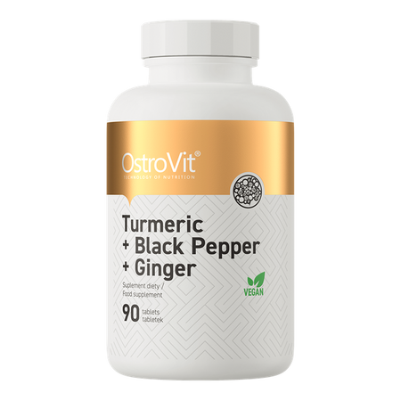 OstroVit Kurkumina + Czarny Pieprz + Imbir 90 tabletek