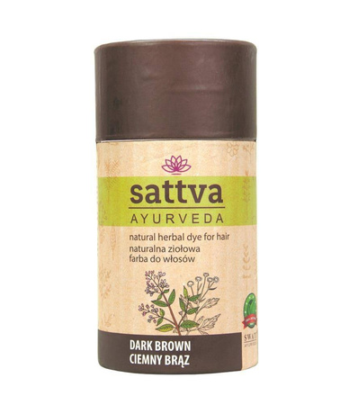 Sattva - Henna Naturalna ziołowa farba do włosów Ciemny Brąz 150g