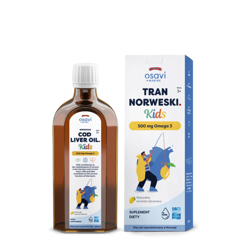 Tran Norweski Kids 500 mg Omega 3 - smak cytrynowy (250 ml)