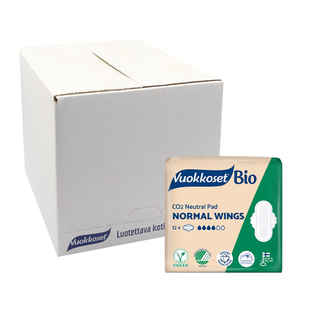 Vuokkoset, BIO, NORMAL WINGS, Podpaski ze skrzydełkami, 12 szt.