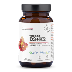 Aura Herbals Witamina D3 4000 IU + K2 na wsparcie układu odpornościowego 90 kaps. vege