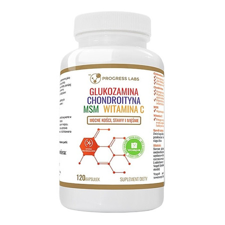 Progress Labs Glukozamina Wołowa Chondroityna MSM Witamina C 120 kaps.