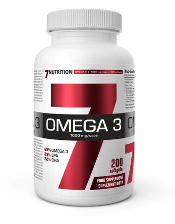 7NUTRITION Omega 3 kwasy tłuszczowe EPA i DHA - 200 kaps.