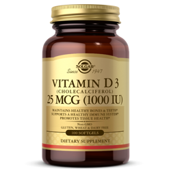 Solgar Witamina D3 1000 IU 25 mcg - 100 kaps.
