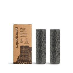 Georganics, Naturalna nić dentystyczna, do codziennej pielęgnacji, z aktywnym węglem i fluorem, 100 m