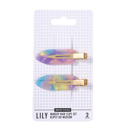 Lily klipsy do włosów do makijażu Pink Purple 2szt