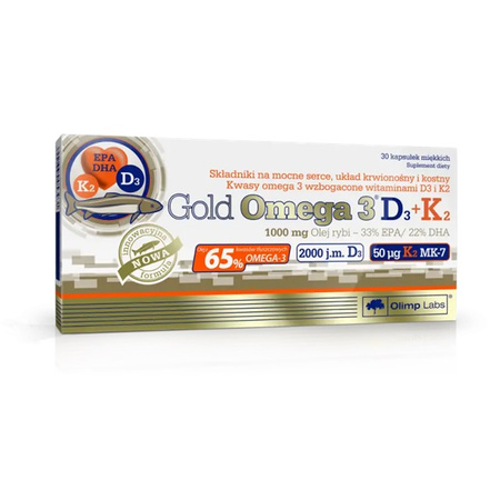 Olimp Labs Gold Kwasy Omega 3 D3+K2 - 30 kaps.