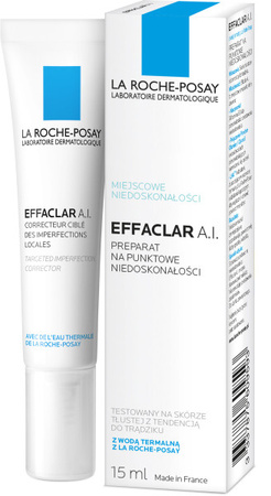 La Roche-Posay − Effaclar AI Krem na zapalne zmiany skórne do skóry tłustej i trądzikowej − 15 ml