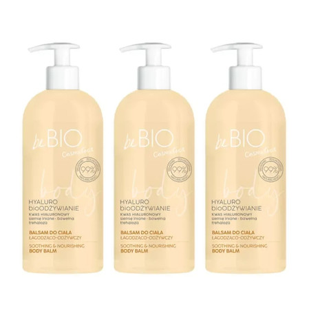 Zestaw: 3x beBIO balsam do ciała Hyaluro bioOdżywienie 350ml