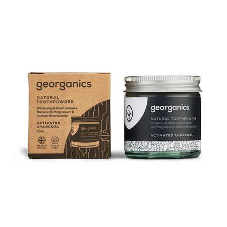 Georganics, Proszek do czyszczenia zębów, Activated Charcoal, 60 ml