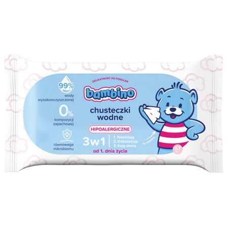 Chusteczki wodne 3w1 57szt.