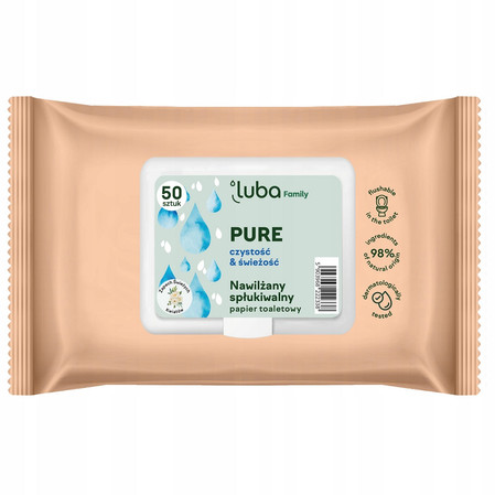 Family Pure nawilżany papier toaletowy 50szt