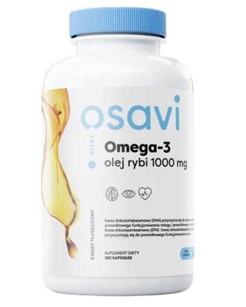 Osavi Omega 3 Olej Rybi 1000 mg 180 kapsułek o smaku cytrynowym