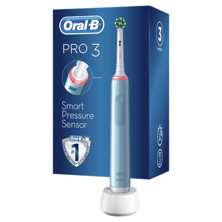 ORAL-B BRAUN SZCZOTECZKA ELEKTRYCZNA PRO3 3000 BLUE D505.515.3 (1x rączka, 1x koń.CA, ładowarka)