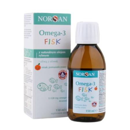 NORSAN Omega-3 Fisk dla dzieci 150 ml smak pomarańcza