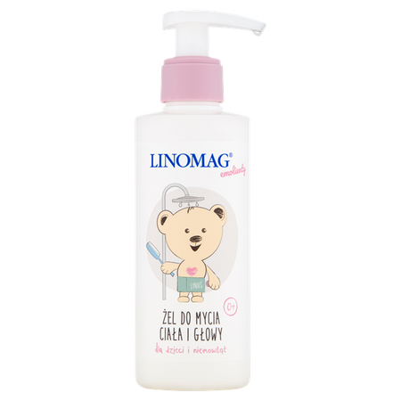 Linomag Emolienty żel do mycia ciała i głowy dla dzieci i niemowląt 200 ml