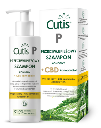 Cutis P- PRZECIWŁUPIEŻOWY SZAMPON KONOPNY + CBD 150 ml