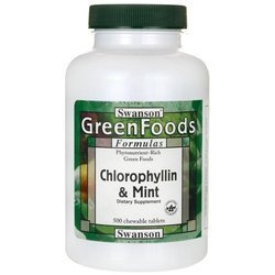 Swanson Chlorofil z mietą 500 T Do ssania