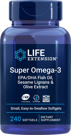 Life Extension Super Omega-3 kwasy tłuszczowe EPA i DHA 240 kaps.