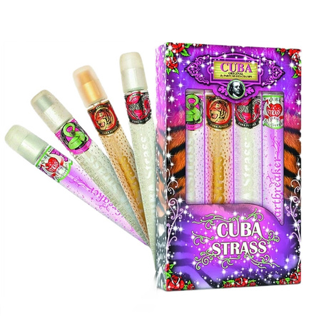 Cuba Strass zestaw Snake woda perfumowana spray 35ml + Tiger woda perfumowana spray 35ml + Zebra woda perfumowana spray 35ml + Heartbreaker woda perfumowana spray 35ml