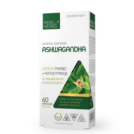 Zestaw 2x Medica Herbs Ashwagandha 60 kaps.