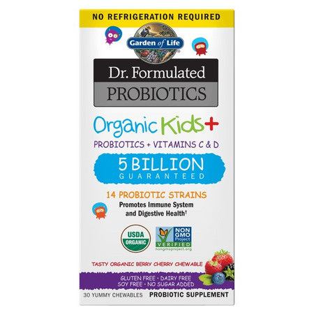 Garden of Life Dr. Formulated Probiotics Organic Kids + Probiotics + Vitamins C & D - 30 tabl.