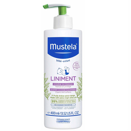 Mustela Bebe Enfant Liniment, emulsja oczyszczająca do okolicy pieluszkowej z pompką, 400 ml