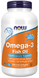 NOW FOODS Omega-3 Molecularly Distilled (Fish Softgels) (200 kaps.)