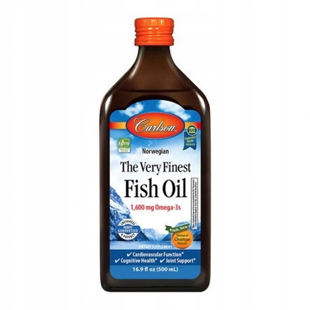 Carlson Labs The Very Finest Fish Oil 500 ml smak pomarańcza