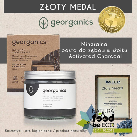Georganics, Mineralna pasta do zębów w słoiku Activated Charcoal, 60ml