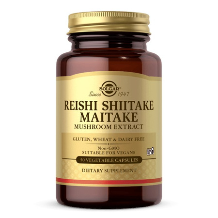 Solgar Grzyby Witalne: Reishi, Shiitake, Maitake Extract 50 kaps.