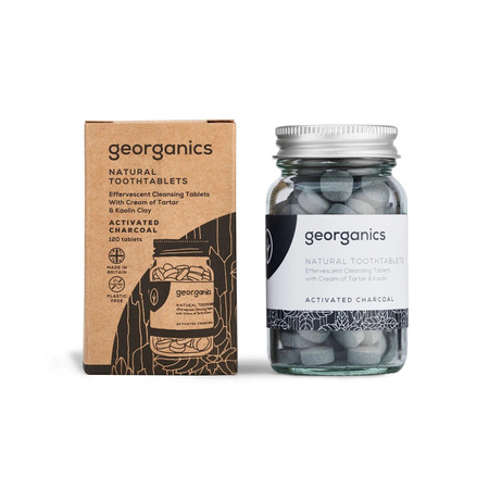 Georganics, Naturalne tabletki do mycia zębów, Activated Charcoal, 120 tabletek