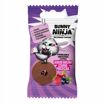 BUNNY NINJA przekąska owocowa smak: JABŁKO MALINA CZARNA PORZECZKA