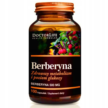 Doctor Life Berberine 500 mg Berberyna na wsparcie metabolizmu i poziom glukozy 100 kaps.