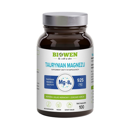 Biowen Taurynian Magnezu 600 mg wsparcie układu nerwowego i mięśni 100 kaps.