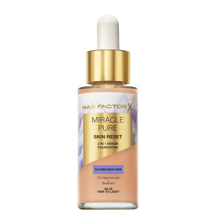 Miracle Pure 2w1 Skin Reset pielęgnujący podkład z serum o wegańskiej formule 30-40 Fair to Light 30ml